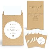 Plantvibes 100 Umschläge und 100 Aufkleber "Per a Les Tränen de Felicitat" aus Naturpapier im Vintage-Stil für Hochzeit, Taschentücher, Handschuhe und Schmuck