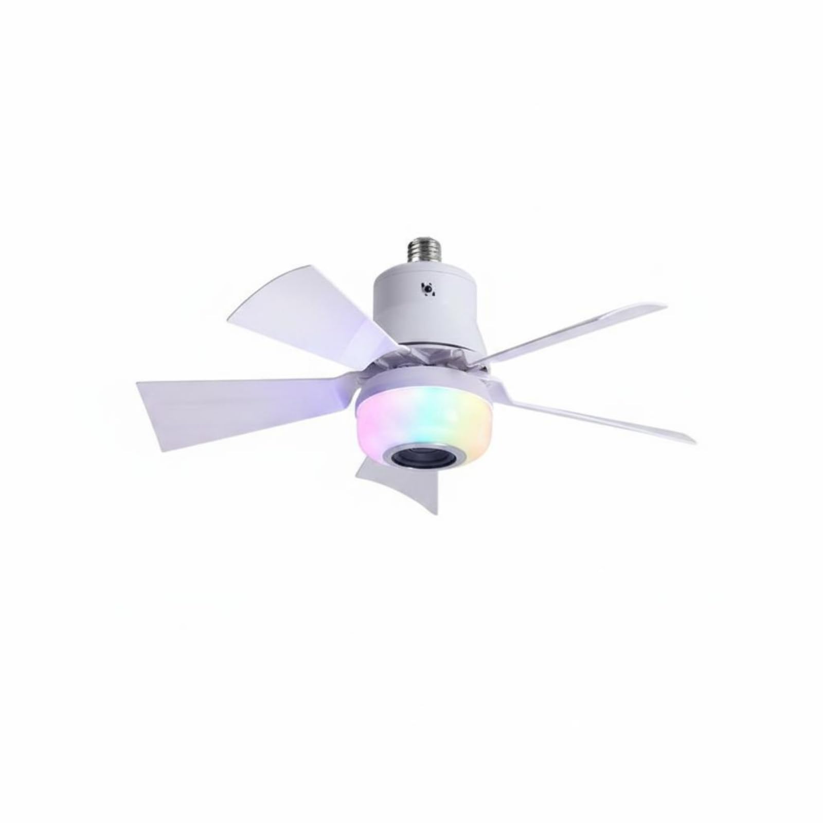 KLKCMS LED Ceiling Fan Light – 3 Adjustable Gears (Light/Fan/Both), 9.8” Diameter, Modern Yellow Finish, For Bedroom, Kitchen, Cafe & Office