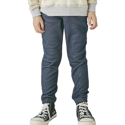 [ever closet] ズボン キッズ 子供 女の子 秋冬 男の子 100 デニムブラック 裏起毛 ストレッチパンツ 秋服 冬服 通園 通学 子供服 キッズ服 エバークローゼットのサムネイル