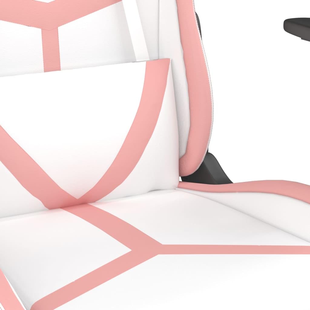 Rantry Arredo Sedia da Gaming con Poggiapiedi Bianco e Rosa in Similpelle, Mobilia Poltrone Salotto, Poltrona Salotto, Poltrone, Poltrona Relax, Poltroncina Camera da Letto