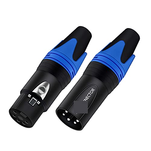 Conector XLR de 5 pines macho y terminal de cable de conector de microfono de 5 polos 10 uds 5