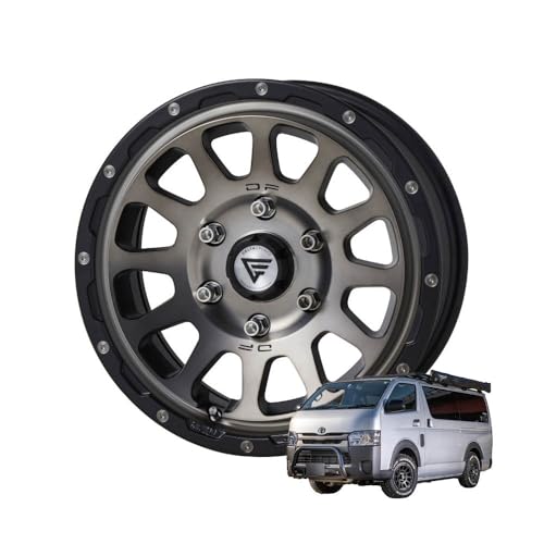 【ハイエース 200系】DELTA FORCE OVAL 16×7.0J 6/139.7 +38 106.2Φ MAT SMOKE POLISH ホイールのみ 4本セット
