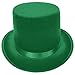 1 Pack Felt Top Hats for Men &Women, Magicians Hat, Flat Top Hat, Mens Hat for Adult Round Stage Show, Halloween, Unisex Green