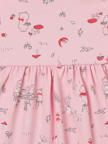 Image of Nautinati Baby Girls 100% Cotton Peterpan Collar Printed Dress | Age 0-3 Years