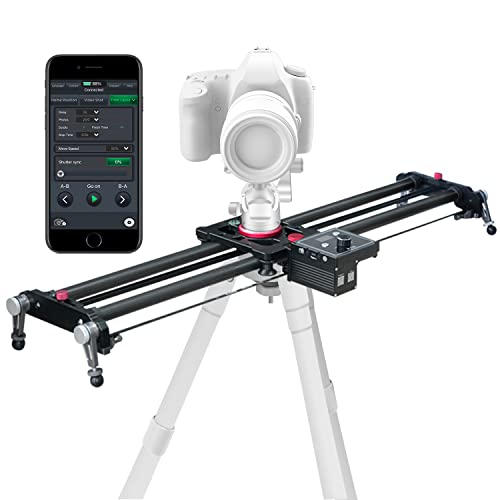ASHANKS 電動スライダー カメラ App Bluetooth +Controller 120度パノラマ撮影 新型の安定レール 炭素繊維 サイレントモーター ドリー DSLRカメラ/DV/ビデオカメラ/一眼レフ/フィルム/写真/低速度タイムラプス撮影/インタビュー 耐荷重約8kg 収納袋付き, A300S-120cm