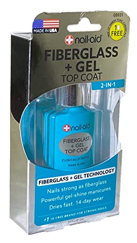 NAIL-AID Fiberglass + Gel Top Coat, 0.55 Fluid Oune