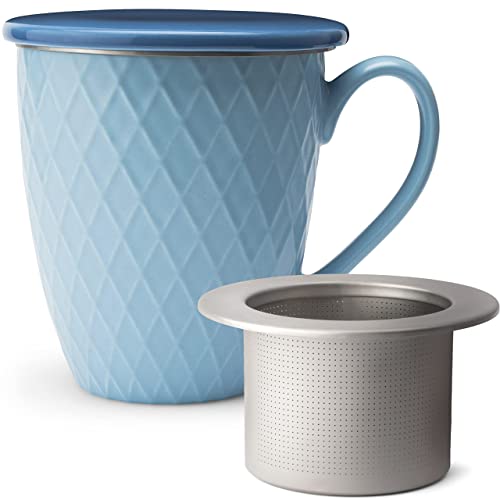 KIVY Grande tasse à thé avec couvercle et passoire [650 ml] XXL - Grande tasse à thé - Tasse à thé - Tasse à thé - Tasse à thé avec couvercle - Tasse à thé avec passoire Cover