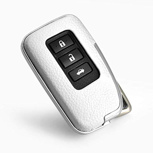 Preisvergleich Produktbild QCTDM Autoschlüssel Abdeckung Für Leder Haut Paste autoschlüssel Abdeckung autoschlüssel Fall Shell schlüsseltasche für Lexus ct is es gs rx gx lx es250 240 300 / rx 270 350 450, weiß Single Shell