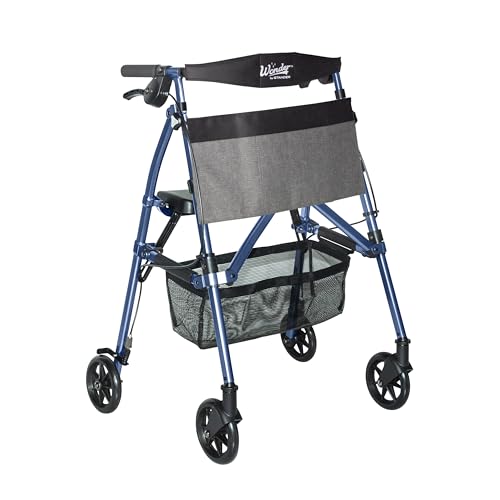Stander Wonder Rollator Plus, Lightweight Folding Mobility Rolling-Walker, EZ Fold-N-Go-Rollator for...