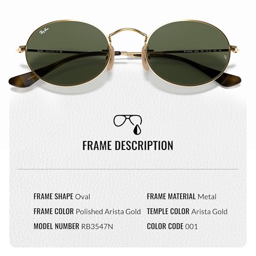 Ray-Ban RB3547N OVAL FLAT LENSES Oval Shaped Sunglasses for Men & Women with Official RAYBAN Eyewear Kit3