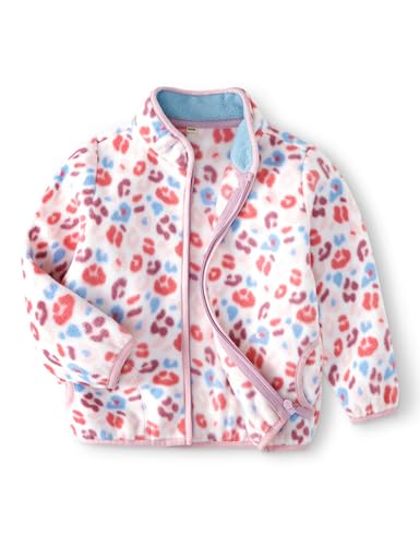 Image of Kids Printed Polar Fleece Jacket Toddler Baby Boys Girls Autumn Winter Warm Sherpa Lining Outerwear Soft Lightweight