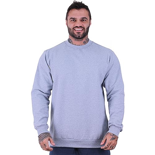 Blusa Moletom Basic MXD Conceito Sem Touca Academia Fitness Casual Lisa Sem Estampa (G, Mescla)