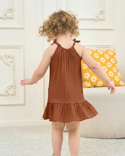 Image of Weebaby Baby Clothes Girl Toddler Summer Outfits Infant Casual Sleeveless Halter Ruffle Tank Cute Short Set Baby Clothing