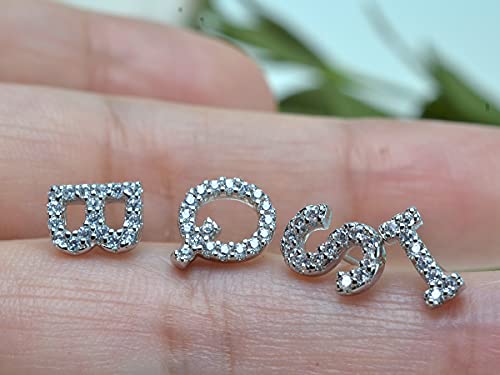 Initial Stud Earrings S925 Sterling Silver Post 14K Plated Dainty Letter Earrings Hypoallergenic Little Initial Studs for Women Girls Kids Sensitive Earrings3