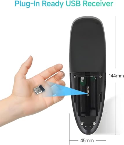 Image of 2.4G Voice Air Fly Mouse Remote, Wireless Voice Control Remote with 6-Axis Gyroscope & IR Learning for Android TV Box, NVIDIA Shield, PC, Projector, Windows & Mac