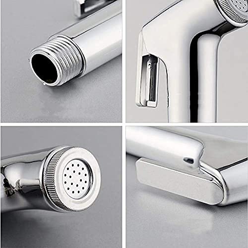 Image of Premium ABS Toilet Jet Spray Gun Health Faucet Head Only | Chrome Finish Handheld Jet Spray for Bathroom Hygiene & Easy Cleaning | Leak-Proof and Durable Design (Pack of 1)
