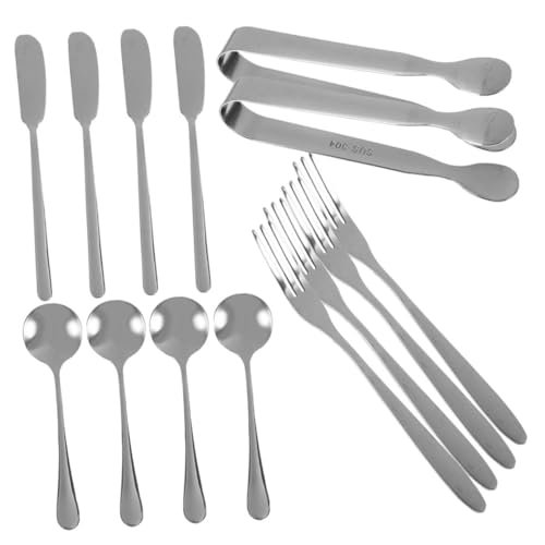 MUCKLILY 1Set Stainless Steel Cheese Utensil Ergonomic Handled Tools for Charcuterie Butter Tableware for Home Entertaining Present for Cheese Lovers