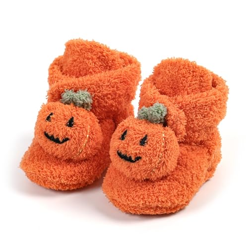Girls Wedges Infant Halloween Booties Soft Baby Pumpkin Santa Winter Warm Fleece Slippers Snow Boots Crib Girls Shoes3