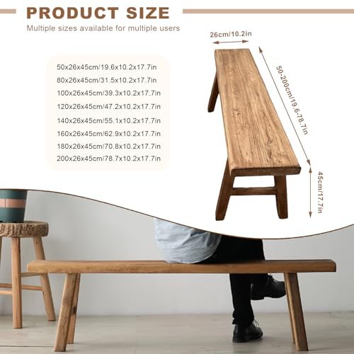 Banco de madera maciza Vinta de diseño rústico premium 4
