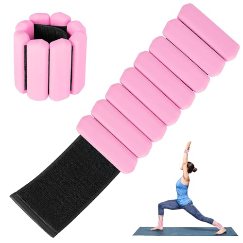 Xuwajeyu Muñequeras y Tobilleras con Peso Juego de 2, Pesas Ajustables para Muñecas y Tobillos para Entrenamiento