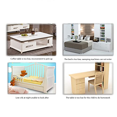Patas de madera de 10 cm para elevar muebles en juego de 4 piezas 4