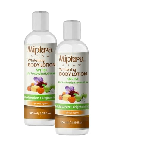 Image of Whitening Body Lotion, SPF 15+, UV Protection Hydration, Moisturizer + Brightening, All Skin Types, 100ml, Combo Pack of 2