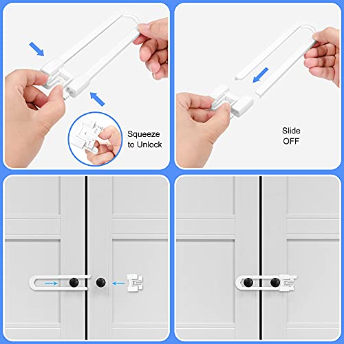 Vmaisi 10 Pack Baby Sliding Cabinet Locks - Vmaisi Adjustable U Shaped Child Safety Locks,Childproof Latches For Kitchen Bathroom Storage Cupboards Doors thumb #5