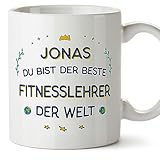 Mugffins Tassen Personalisierten für FITNESSLEHRER Mann - Auf Deutsch - Beste der Welt - 11 oz / 330 ml - Individuell Anpassbar Geschenk Mitarbeiter