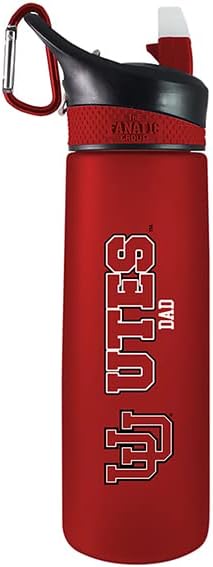 The Fanatic Group University of Utah Dad 24 oz Frosted Sport Bottle - Red