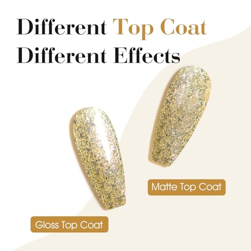 Image of CANNI Gold Gel Nail Polish, 1Pcs Glitter Gold Gel Polish Color High Gloss Soak Off U V Nail Manicure Salon DIY