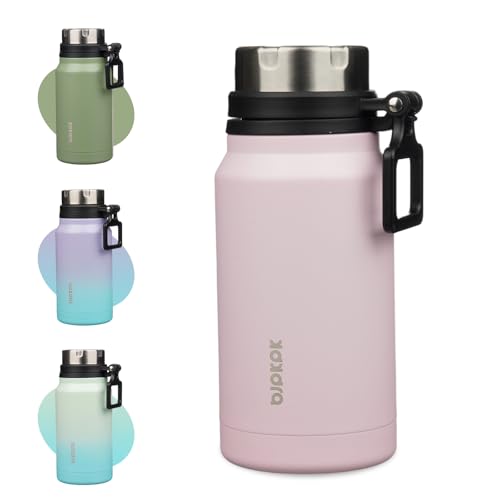 Image of BJPKPK 24oz Insulated Water Bottle, Stainless Steel Bottle with Handle | Vacuum Insulated Bottle with Leak-Proof BPA-Free Design, Keeps Drinks Cold & Hot for Gym, Office, Travel & Daily Use