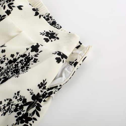 Belle Poque Women's High Waist Floral A-Line Midi Skirt - Flowy Summer Skirts with Pockets, Casual & Trendy4