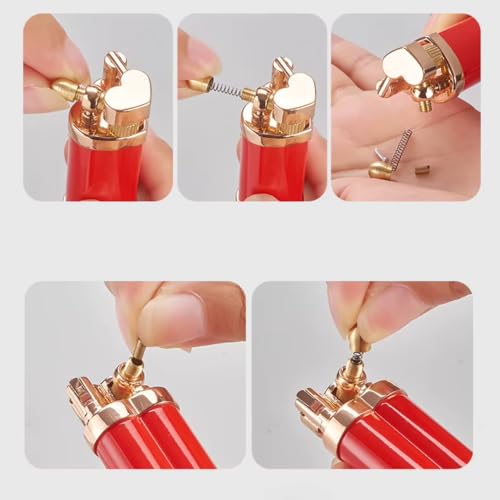 Image of Smoke King Heart Lid Open Flame Lighter (Red)