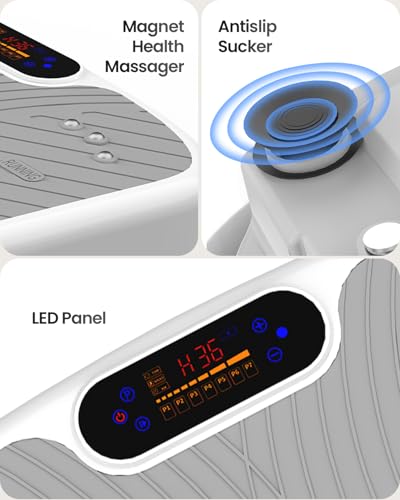 Image of Vibration Plate Exercise Machine, Vibrating Platform for Lymphatic Drainage with 200 Adjustable Speeds, Power Vibration Plate for Weight Loss & Fitness, Supports Max Weight 450 Lbs