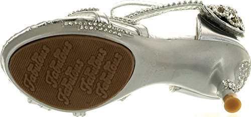 Glamour-28 Kids Silver Rhinestone Flower Sparkling Bling Heel Designed Dress Sandals-94