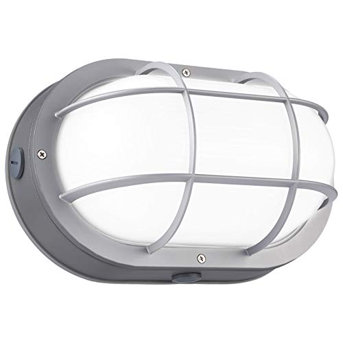 LEONLITE 10W LED Bulkhead Light, 12 Inch Marine Oval Outdoor Wall Lights, 100-277V, ETL & Energy Star Listed, 60W Eqv. Flush Mount Ceiling Lighting, 5000K Daylight, 700lm