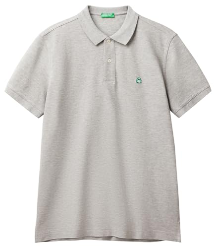 United Colors of Benetton Maglia Polo M/M 3089J3179, Grigio Melange Medio 501, XS Uomo