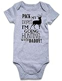 UNIFACO Daddys Boy Baby Clothes Pregnancy Announcement for Dad Pack My Diapers Im Going Hunting With Daddys Newborn Infant Clothes 0-3 Months