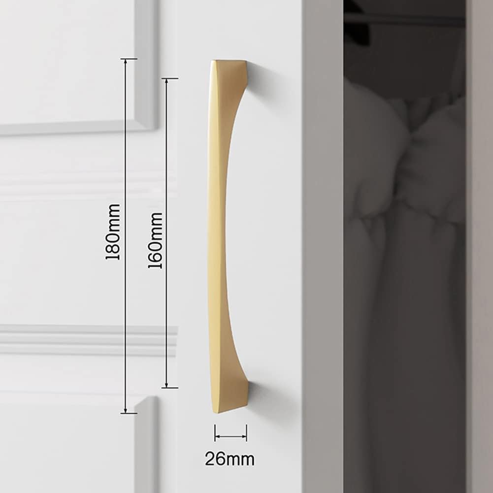 Myxekllo 4 Pack Gold Cabinet Drawer Pulls, Brushed Brass Pulls Handles for Dresser Drawers Bathroom Cabinet Hardware