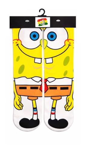 Kids Teens Adult Socks Mid Crew 3D Print Fits Men Women Boys Girls Youth Children Funny Novelty Over 70 Designs (US Age 10 Years 18 Years Sponge Bob)