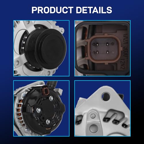 Image of New Alternator Compatible with Honda 2014-2017 Odyssey V6 3.5L, 12V 130A CW, 31100-RV0-A11 11775N, 2014 2015 2016 2017 Replacement