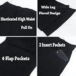 Nuofengkudu Cargohose Damen Weite Hosen Stretch High Waist Cargo Taschen Bootcut Schlaghose Damenhosen mit Gummizug Y2K Teenager Mädchen Arbeitshosen Outdoor – Bild 5