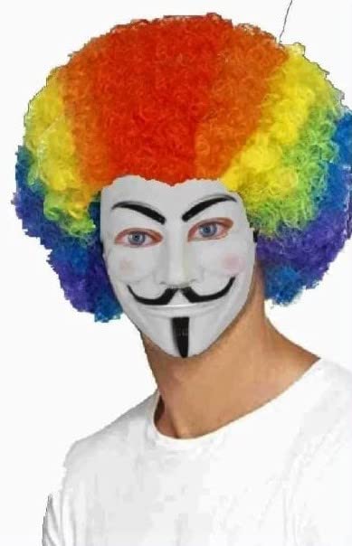 PRIYA PARTY DECORATION Combo set V for Vendetta mask/anonymous mask/ Halloween Party mask ( party mask/ Joker white mask) White Party Mask with multi Afro wig COMBO SET Party Mask (B0B34NPMNF) Amazon Price History, Amazon Price Tracker