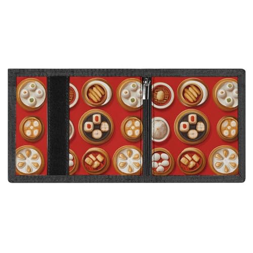Chinese Food Custom Trifold Wallet Front Pocket Credit Card Holder with Coin Purse for Men Women Travel Gifts4