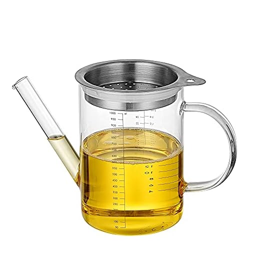 Hyperspace Glass Gravy Separator with Filter Cap, Fat Separator, Poultry Separator, Size of 4 cups or 1000ml