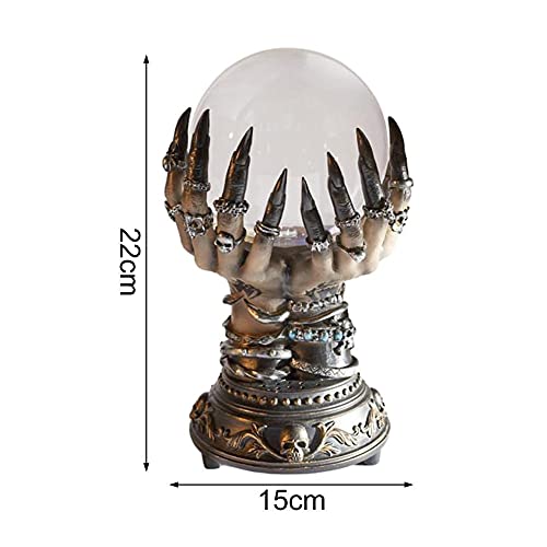 Ornement Halloween boule de cristal et squelette main décor de table - 4