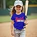 Yawtaut Toddler Baseball Sister Shirt Baby Girl Baseball Outfit Big Sister Shirt I'm Just Here for the Snacks Tee Top Blue