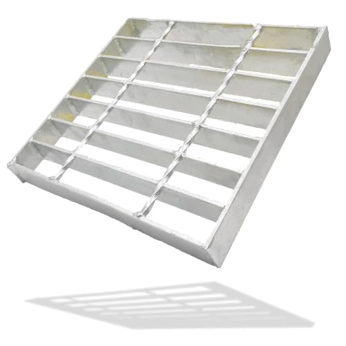 Image of Galvanized Steel Drain Grate, Driveway Channel Cover 9x9 in