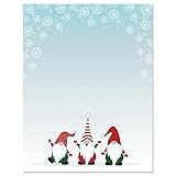Christmas Gnomes Stationery - Holiday Letters, Printer Paper, 25 Sheets, 8½ x 11 Inch, by Current