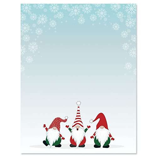 Christmas Gnomes Stationery - Holiday Letters, Printer Paper, 25 Sheets, 8½ x 11 Inch, by Current
